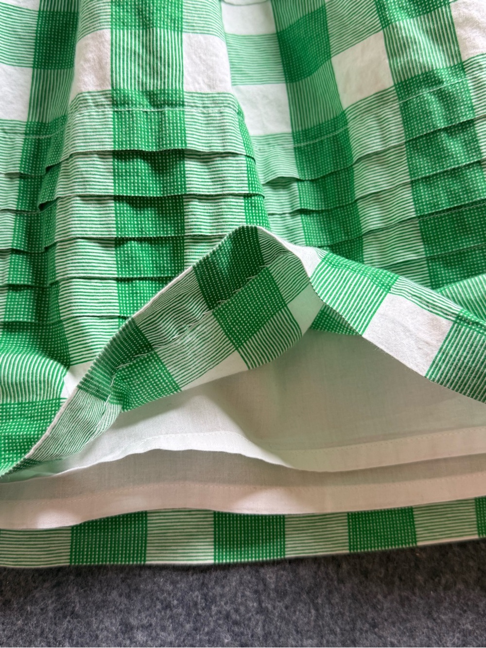 Tommy Hilfiger Kelly Green White Gingham Pleated A Line Skirt Size 6 Preppy - Picture 6 of 11